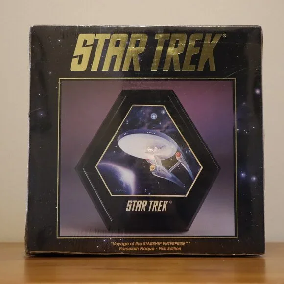 Star Trek Porcelain Plaque, first edition "Voyage of the Starship Enterprise"